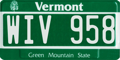 VT license plate WIV958