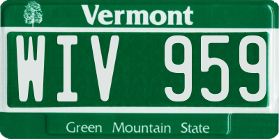 VT license plate WIV959
