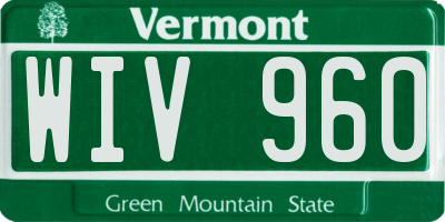 VT license plate WIV960