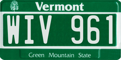 VT license plate WIV961