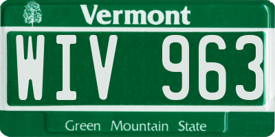 VT license plate WIV963
