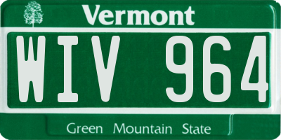 VT license plate WIV964