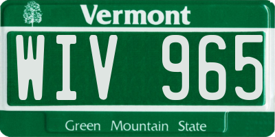 VT license plate WIV965