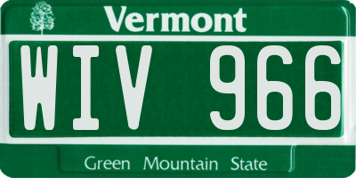 VT license plate WIV966