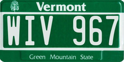 VT license plate WIV967