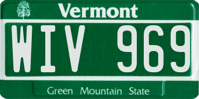 VT license plate WIV969