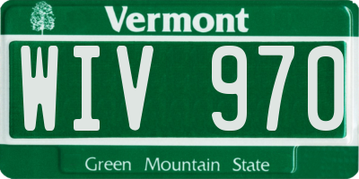 VT license plate WIV970