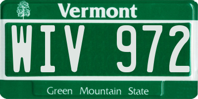 VT license plate WIV972