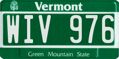VT license plate WIV976