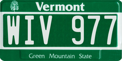 VT license plate WIV977