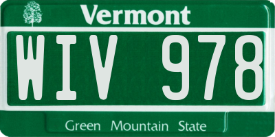 VT license plate WIV978