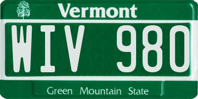 VT license plate WIV980