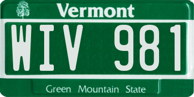 VT license plate WIV981