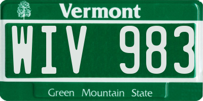 VT license plate WIV983