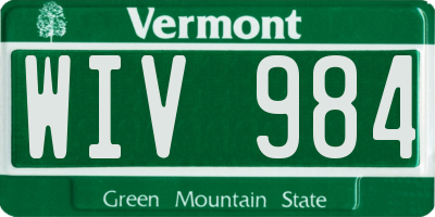 VT license plate WIV984