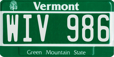 VT license plate WIV986