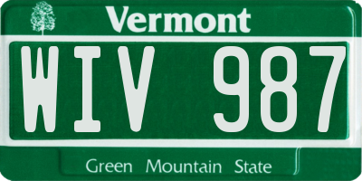 VT license plate WIV987
