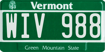 VT license plate WIV988