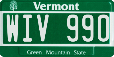 VT license plate WIV990