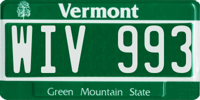 VT license plate WIV993