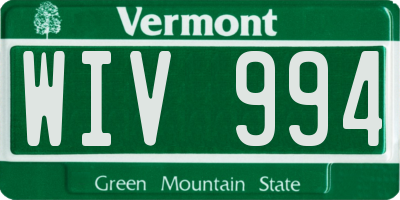 VT license plate WIV994