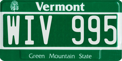 VT license plate WIV995