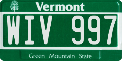 VT license plate WIV997