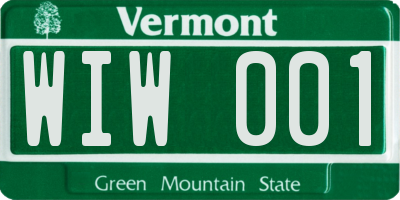 VT license plate WIW001