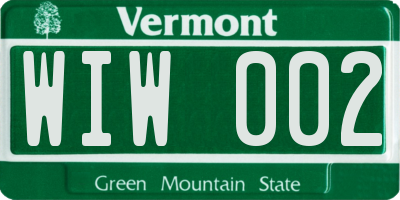 VT license plate WIW002