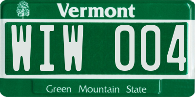 VT license plate WIW004