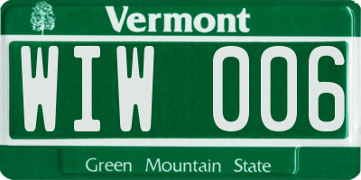 VT license plate WIW006