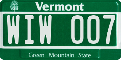 VT license plate WIW007