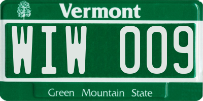 VT license plate WIW009