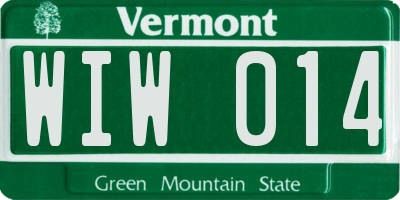 VT license plate WIW014
