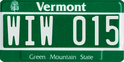 VT license plate WIW015