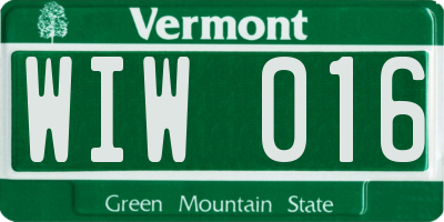 VT license plate WIW016
