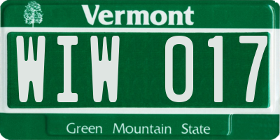 VT license plate WIW017