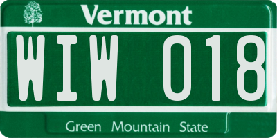 VT license plate WIW018