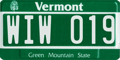 VT license plate WIW019