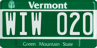 VT license plate WIW020