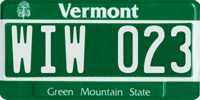 VT license plate WIW023