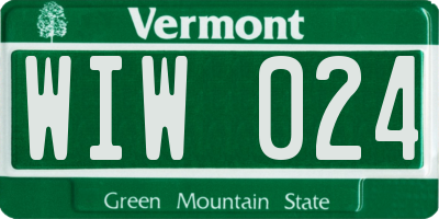VT license plate WIW024