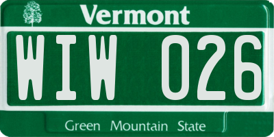 VT license plate WIW026