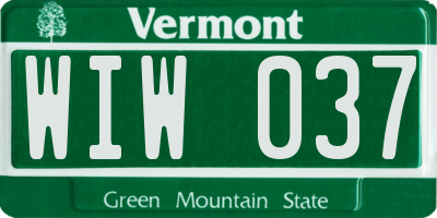 VT license plate WIW037