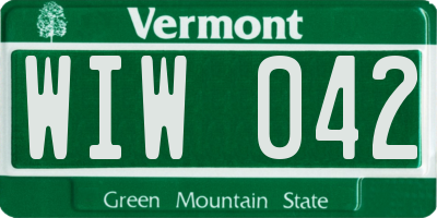 VT license plate WIW042