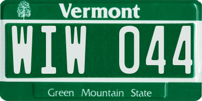 VT license plate WIW044