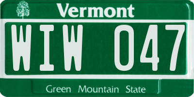 VT license plate WIW047