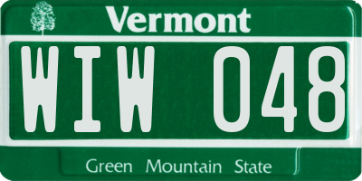 VT license plate WIW048