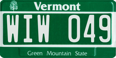 VT license plate WIW049