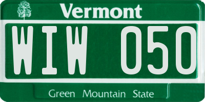 VT license plate WIW050